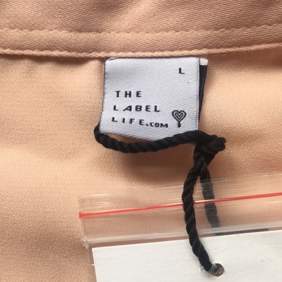 The Label Life Light Pink Pin-tuck Sleeve Blouse Size Large - Picture 11 of 14